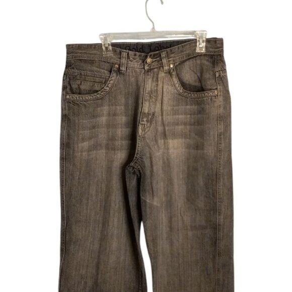 Vibes Gold Label Size W36 L34 Jeans Mens Straight Leg Black Denim Vintage Y2K - Picture 2 of 14